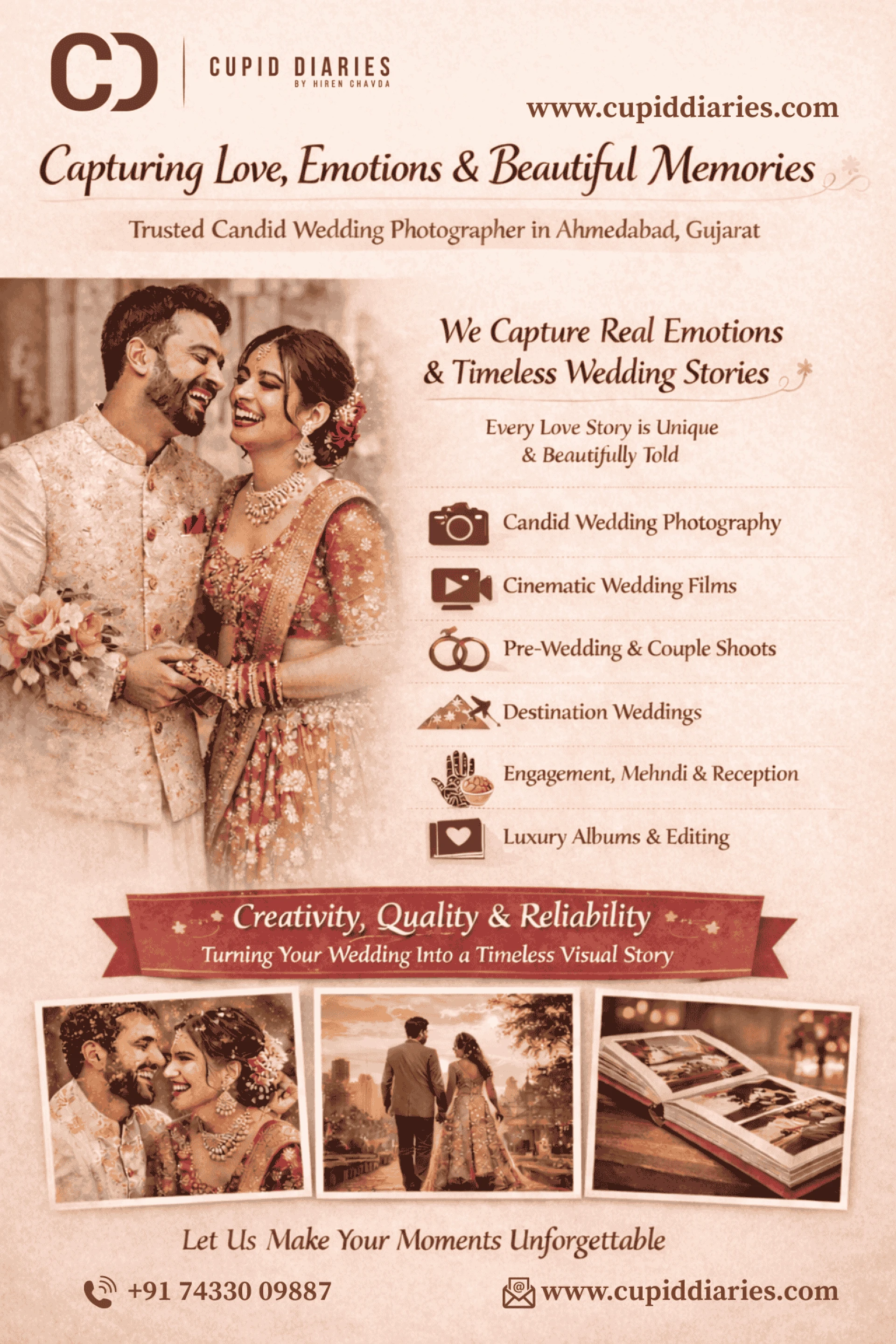 Top Candid Wedding Photographer in Ahmedabad – Capturing Real Emotions That Last Forever
