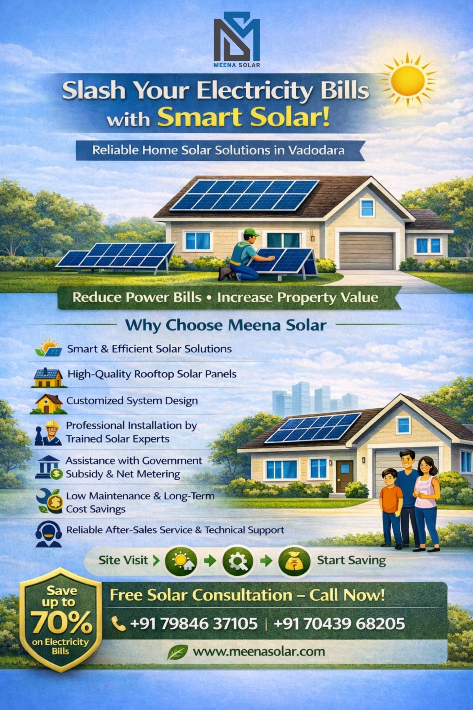 Best Home Solar Installation Service in Vadodara | Meena Solar