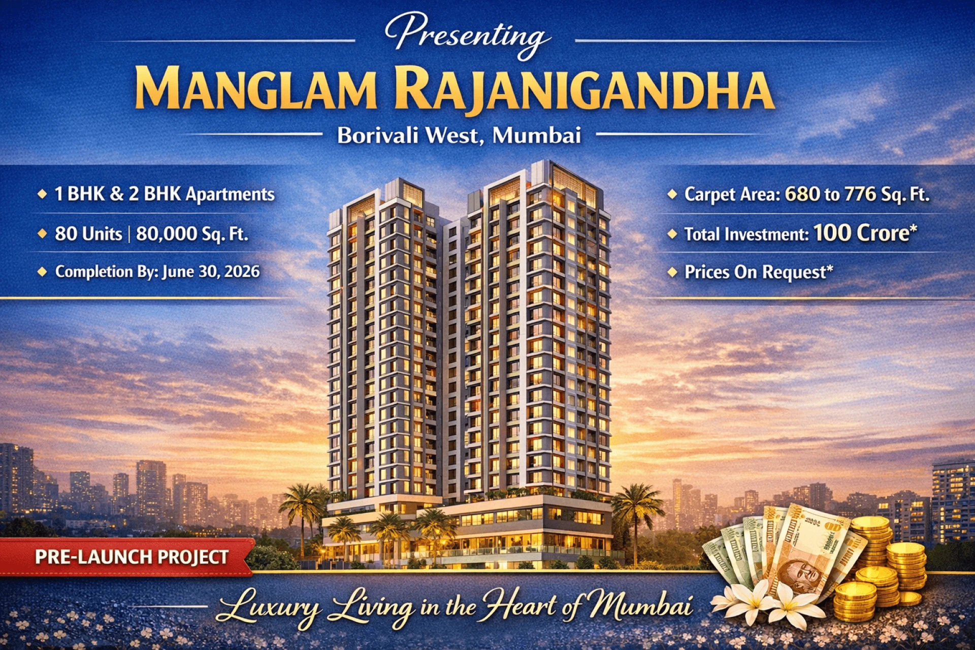 Discover Manglam Rajanigandha: Upcoming Residential Project in Borivali West