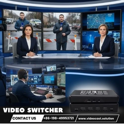Professional Videocast Video Switcher for Smooth Multi-Camera Live Streaming, Events and Studio Production