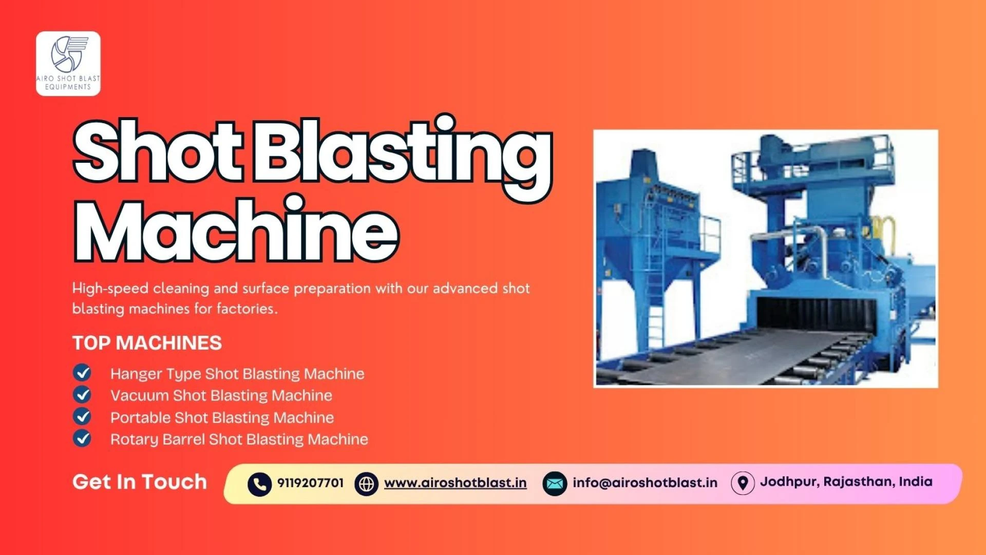 Shot Blasting Machine for Railway Component Manufacturers