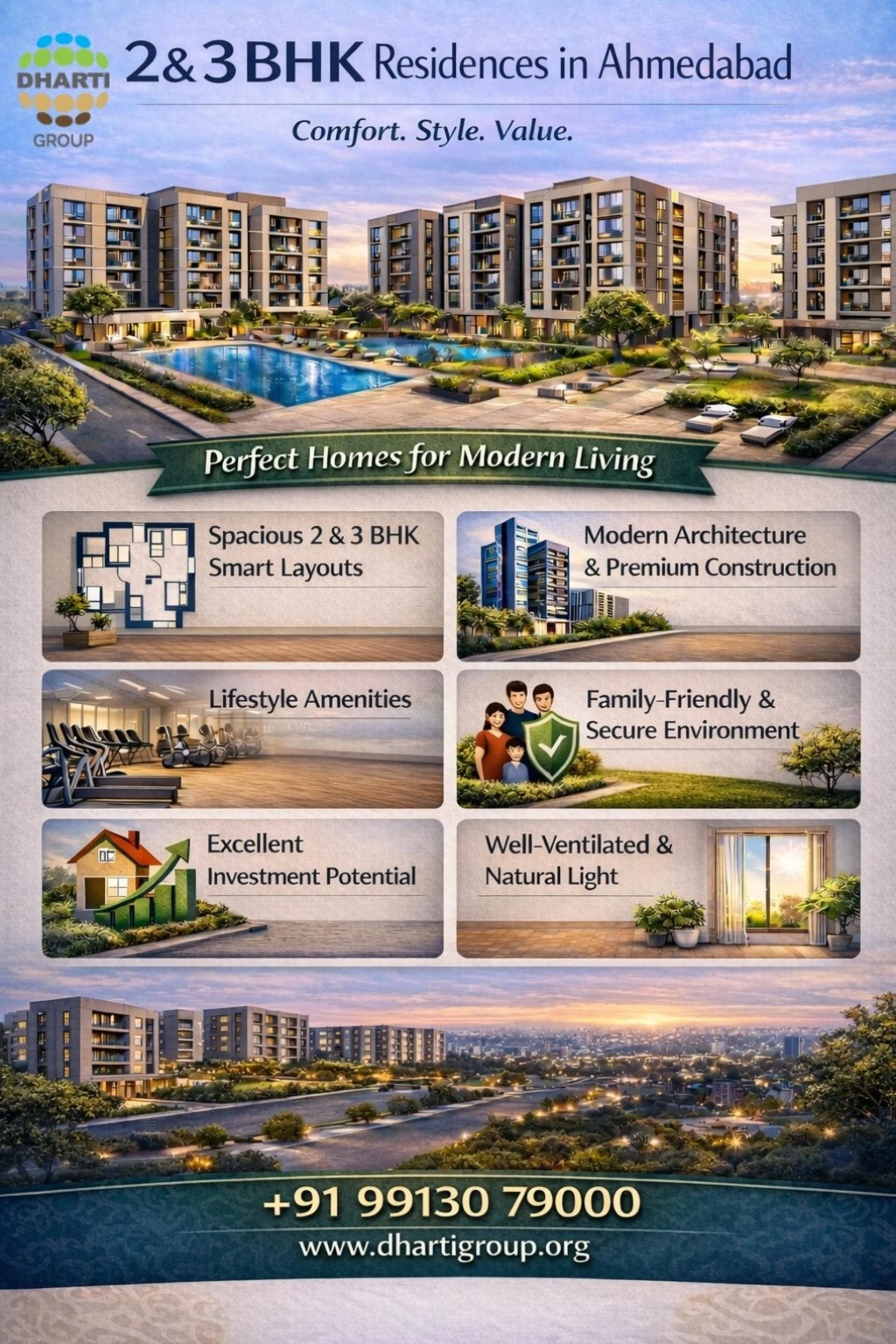 2 and 3 BHK Residential Buildings in Ahmedabad – Comfort, Value and Modern Living by Dharti Group