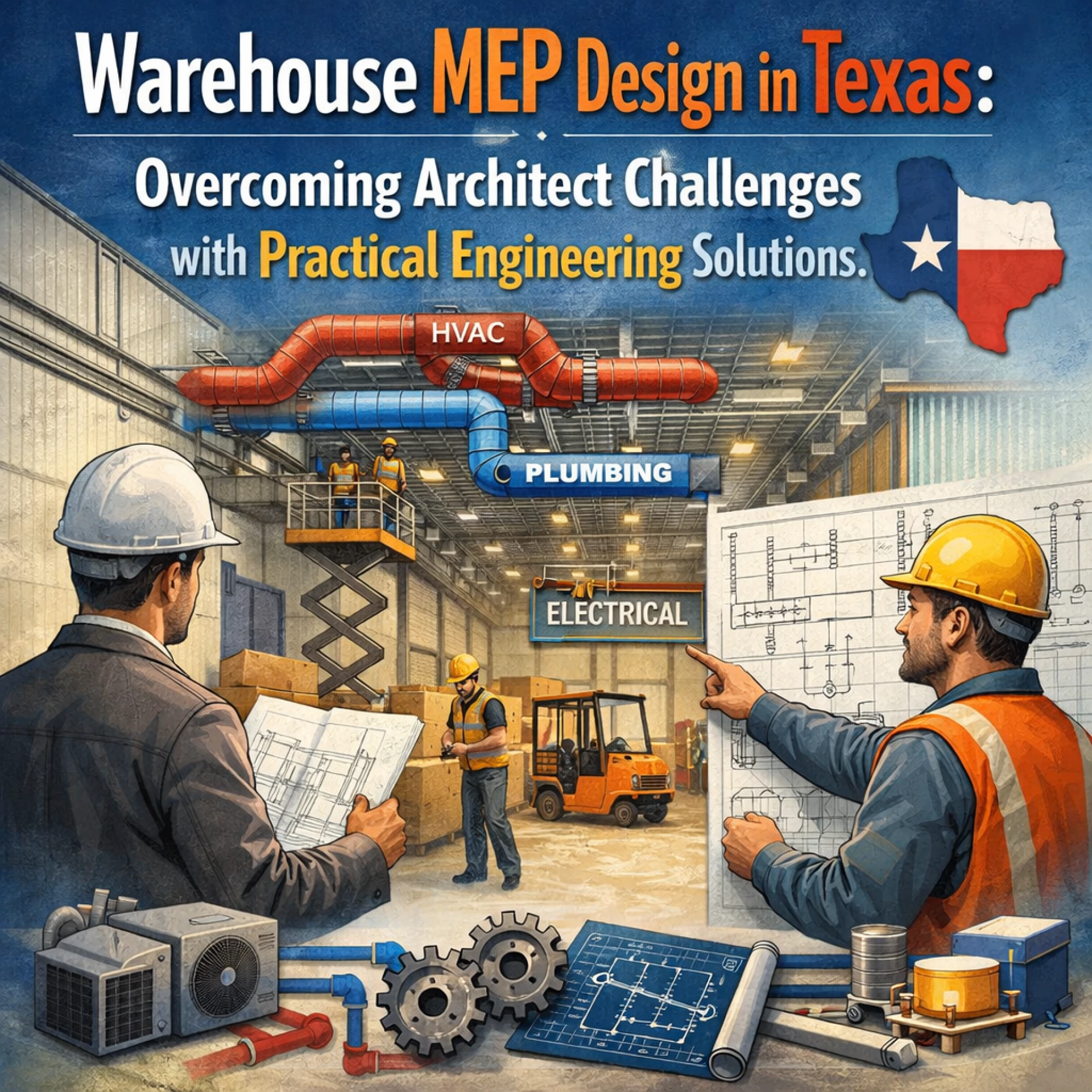 Warehouse MEP Design in Texas: Overcoming Architect Challenges with Practical Engineering Solutions