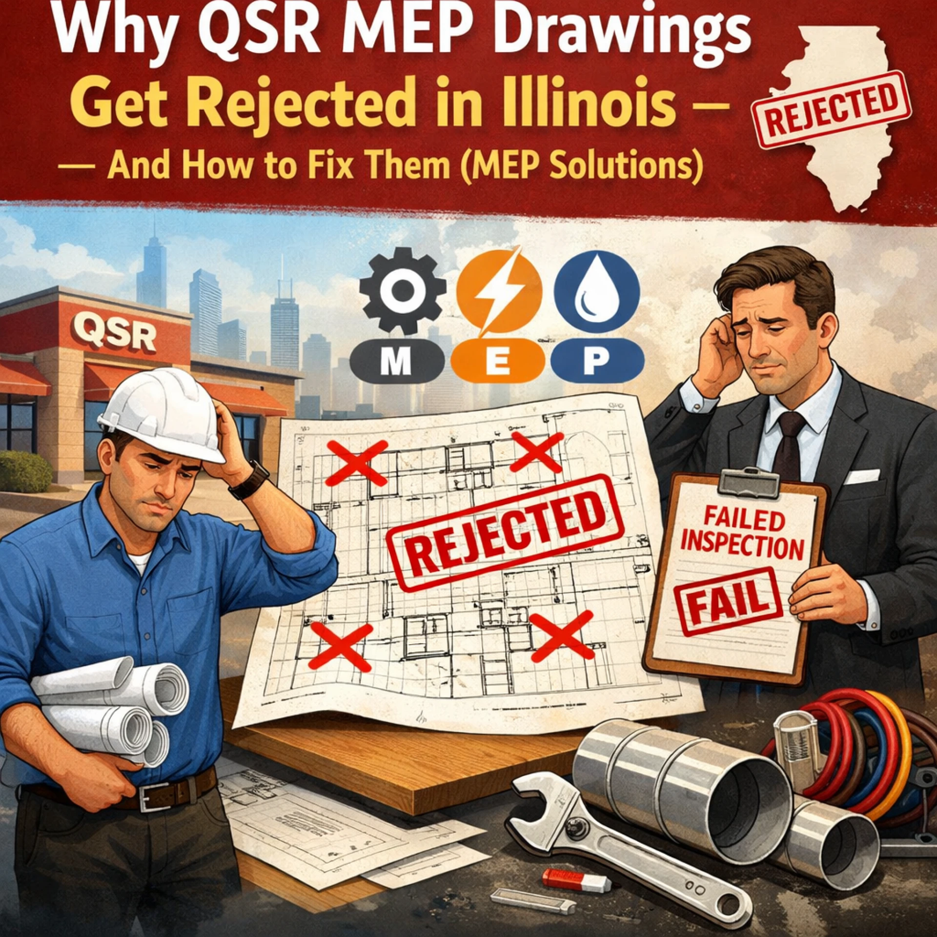 Why QSR MEP Drawings Get Rejected in Illinois — And How to Fix Them (MEP Solutions)