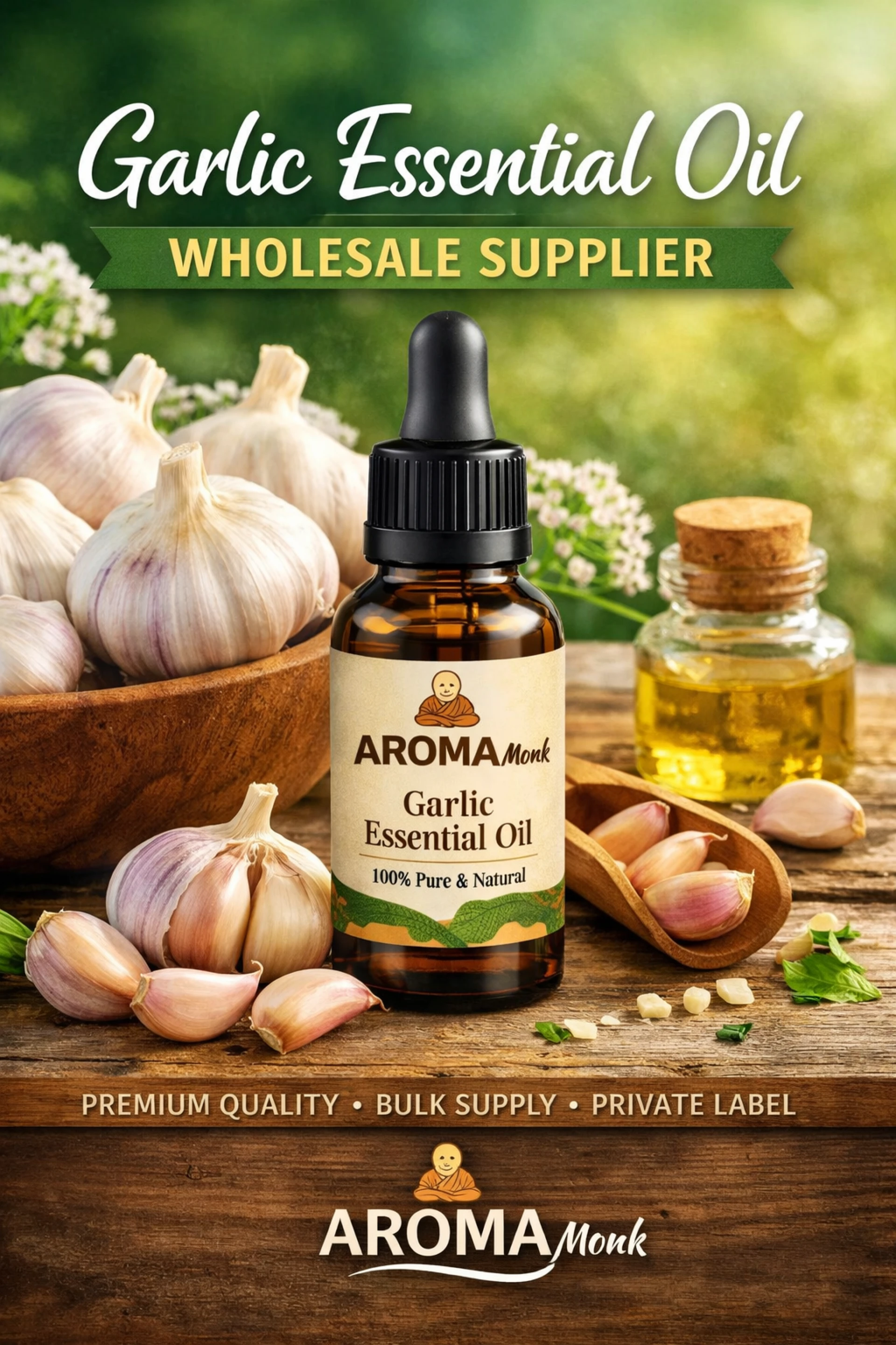 Aroma Monk: Your Premier Garlic Essential Oil Wholesale Supplier for Quality & Purity