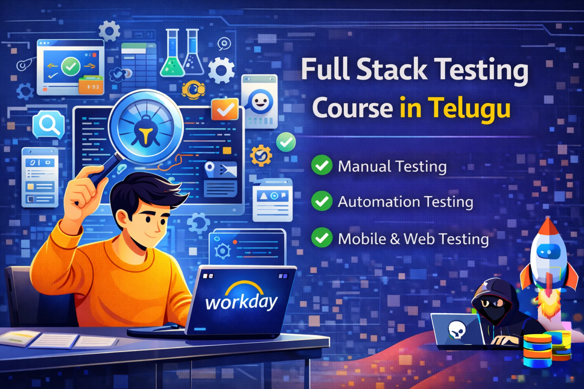 Cucumber JVM Gherkin Acceptance Test Driven Dev Full Stack Testing Course in Telugu
