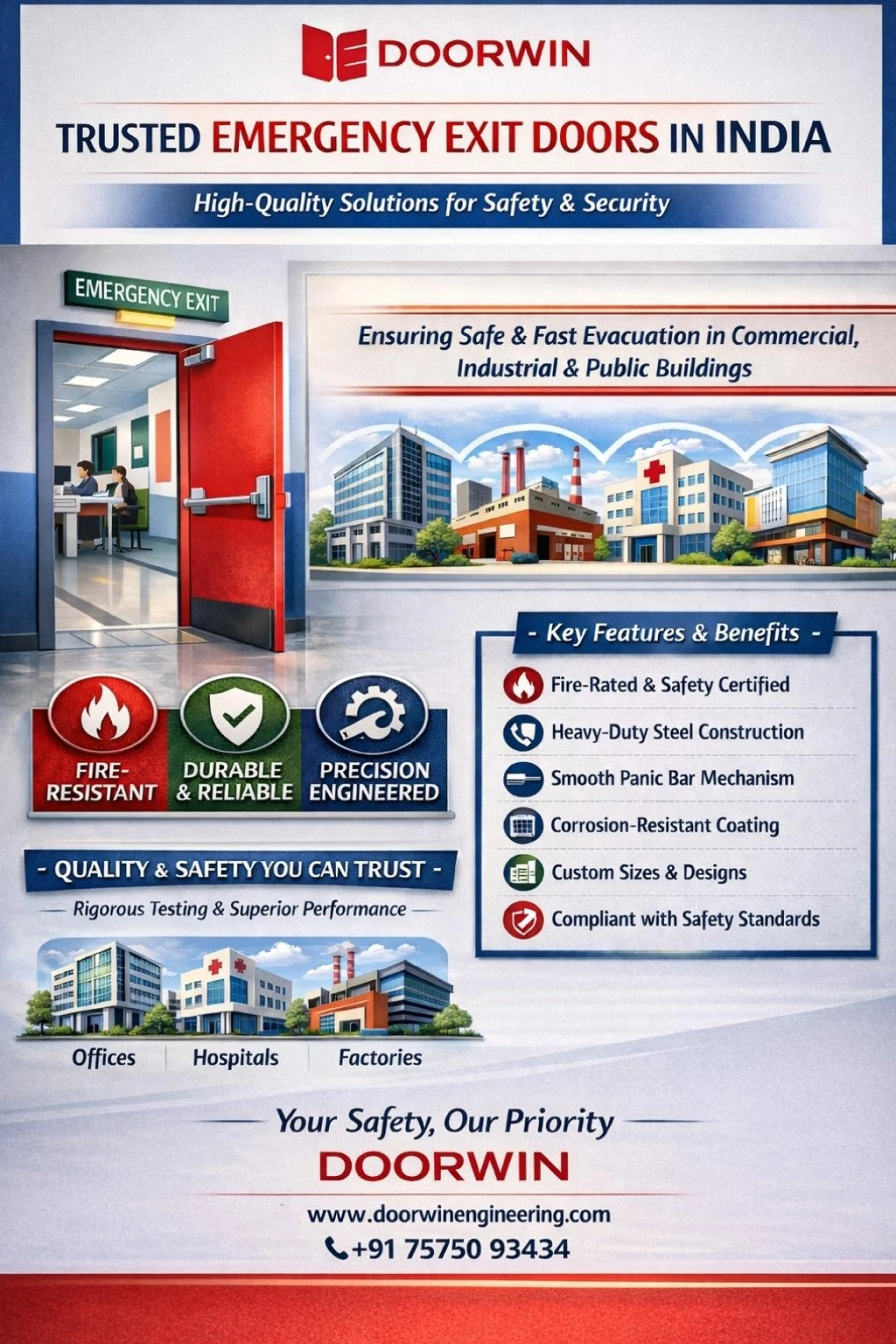 Top Emergency Exit Door Manufacturer in India – Doorwin Engineering