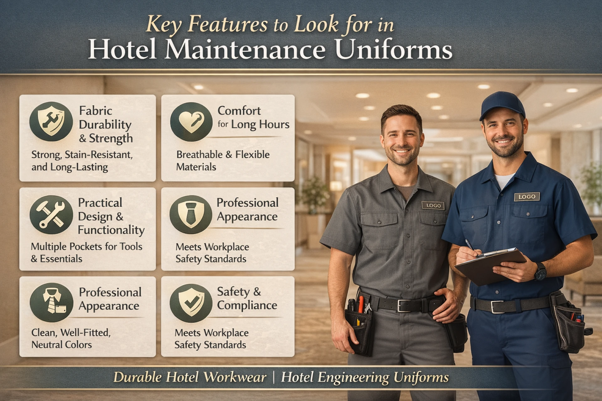 Key Features to Look for in Hotel Maintenance Uniforms