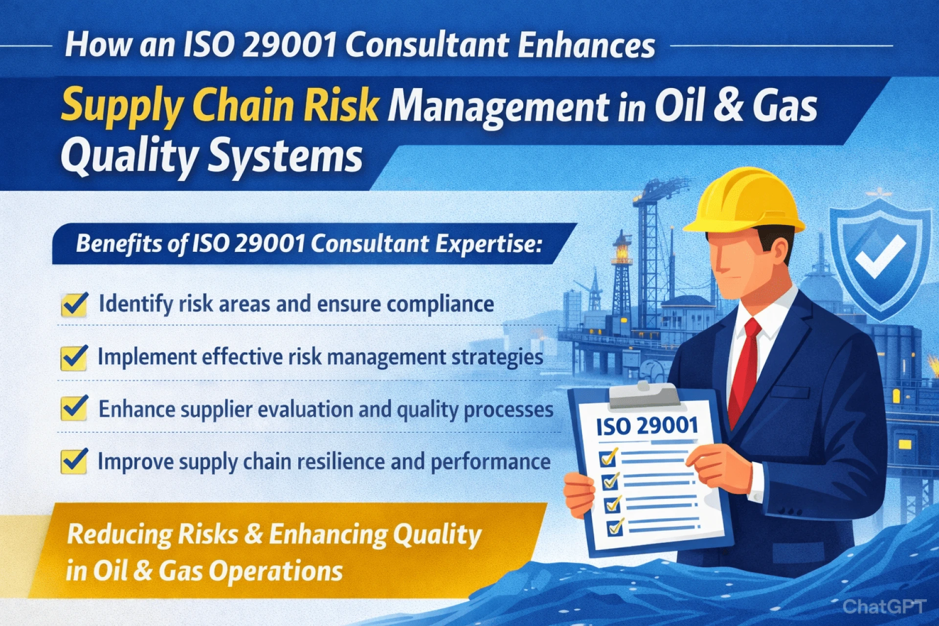 How an ISO 29001 Consultant Enhances Supply Chain Risk Management in Oil & Gas Quality Systems