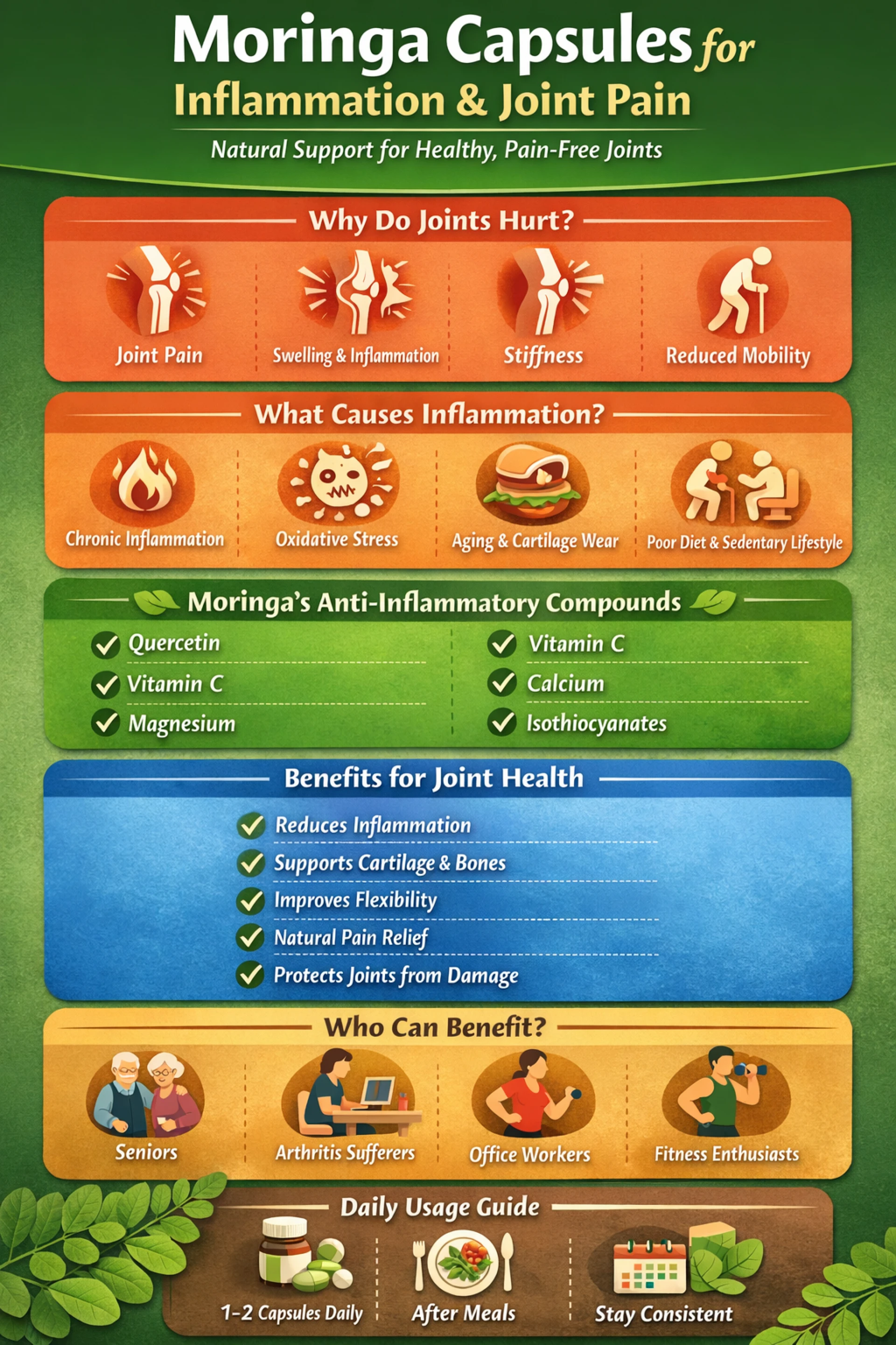 Can Moringa Capsules Help Reduce Inflammation & Joint Pain?