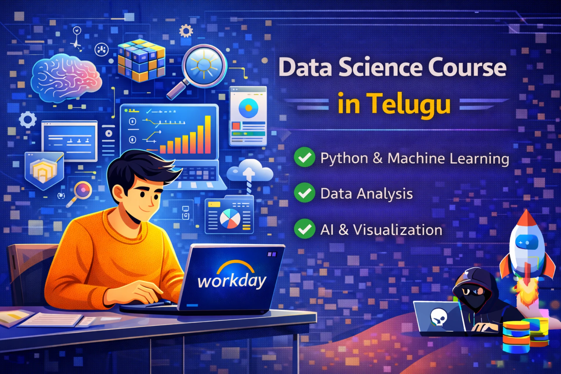 AutoML H2O Google AutoML TPOT No-Code ML – Data Science Course in Telugu