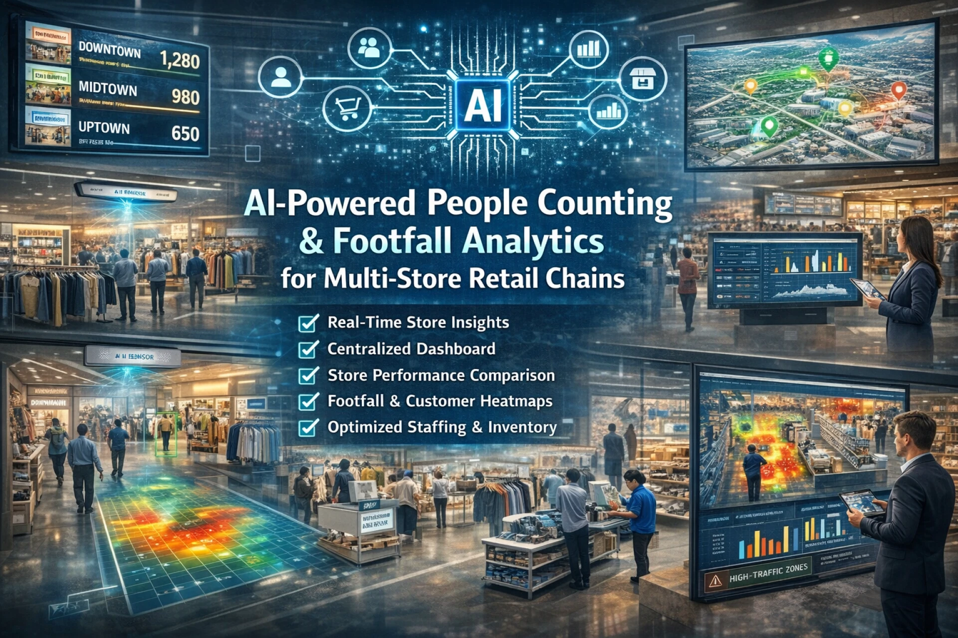 People Counting Software for Multi-Store Retail Centralized Intelligence Store Comparison