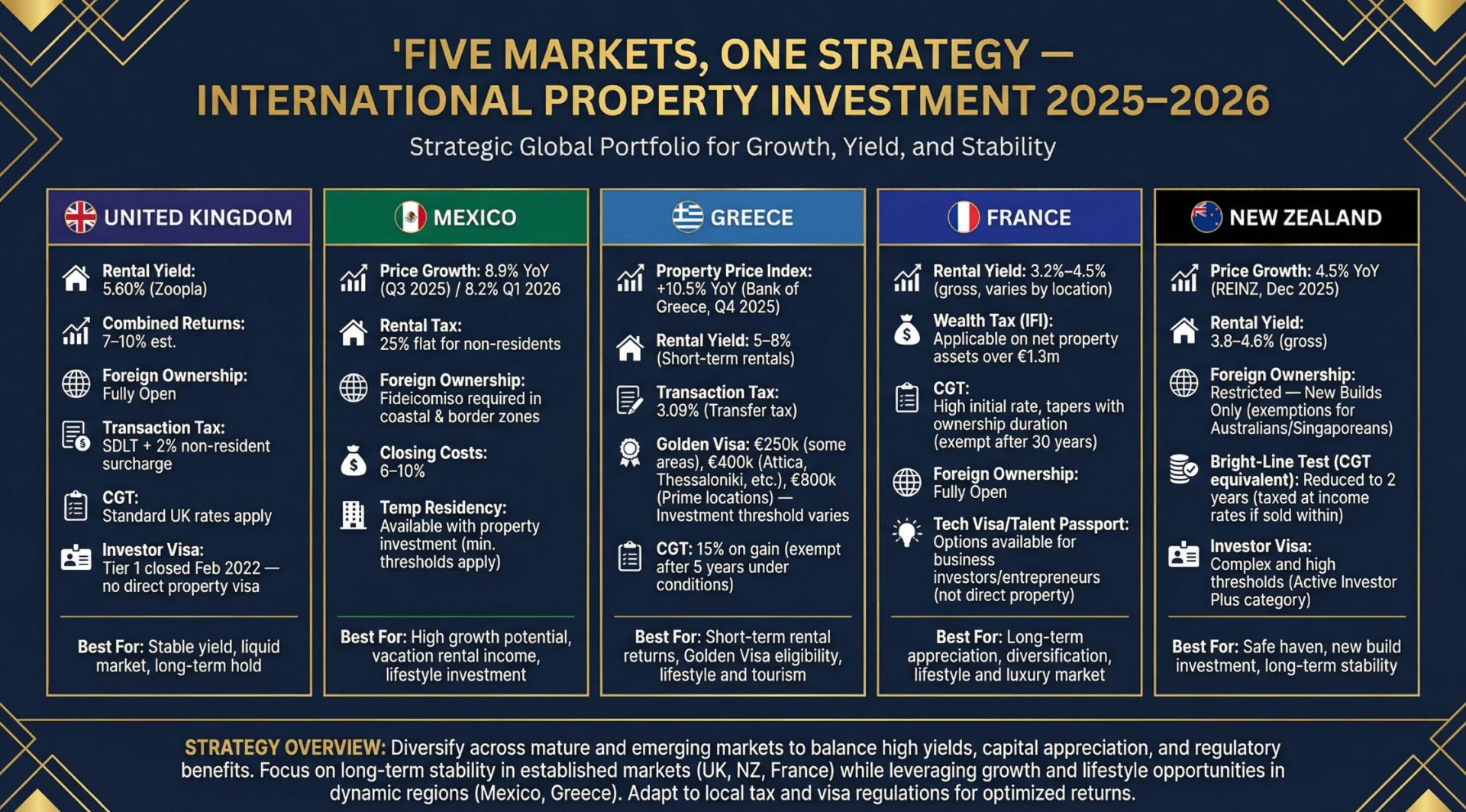 Five Markets, One Strategy: UK, Mexico, Greece, France, and New Zealand Lead the Next Wave of International Investment