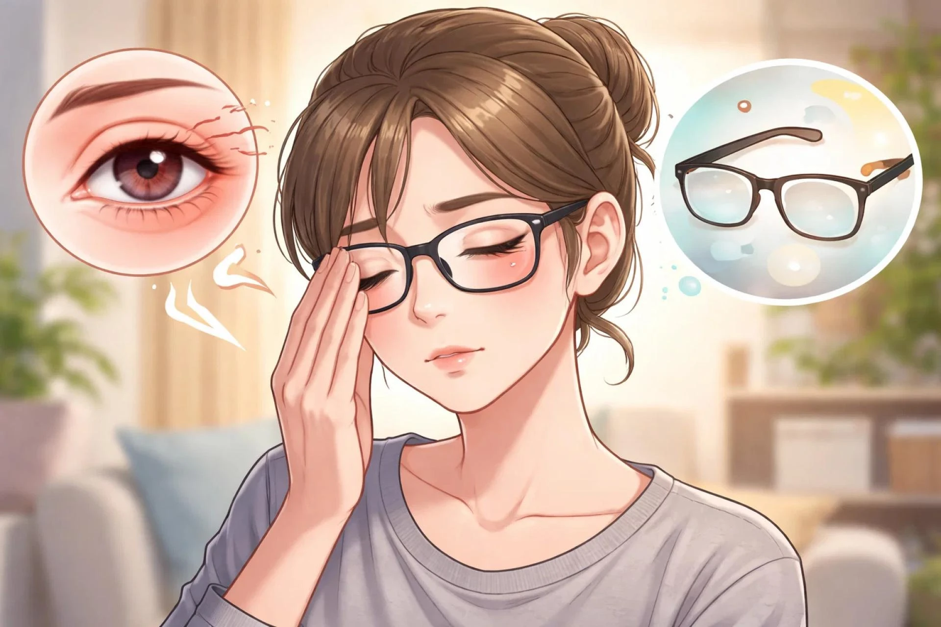 Why one eye feels more tired than the other with glasses on