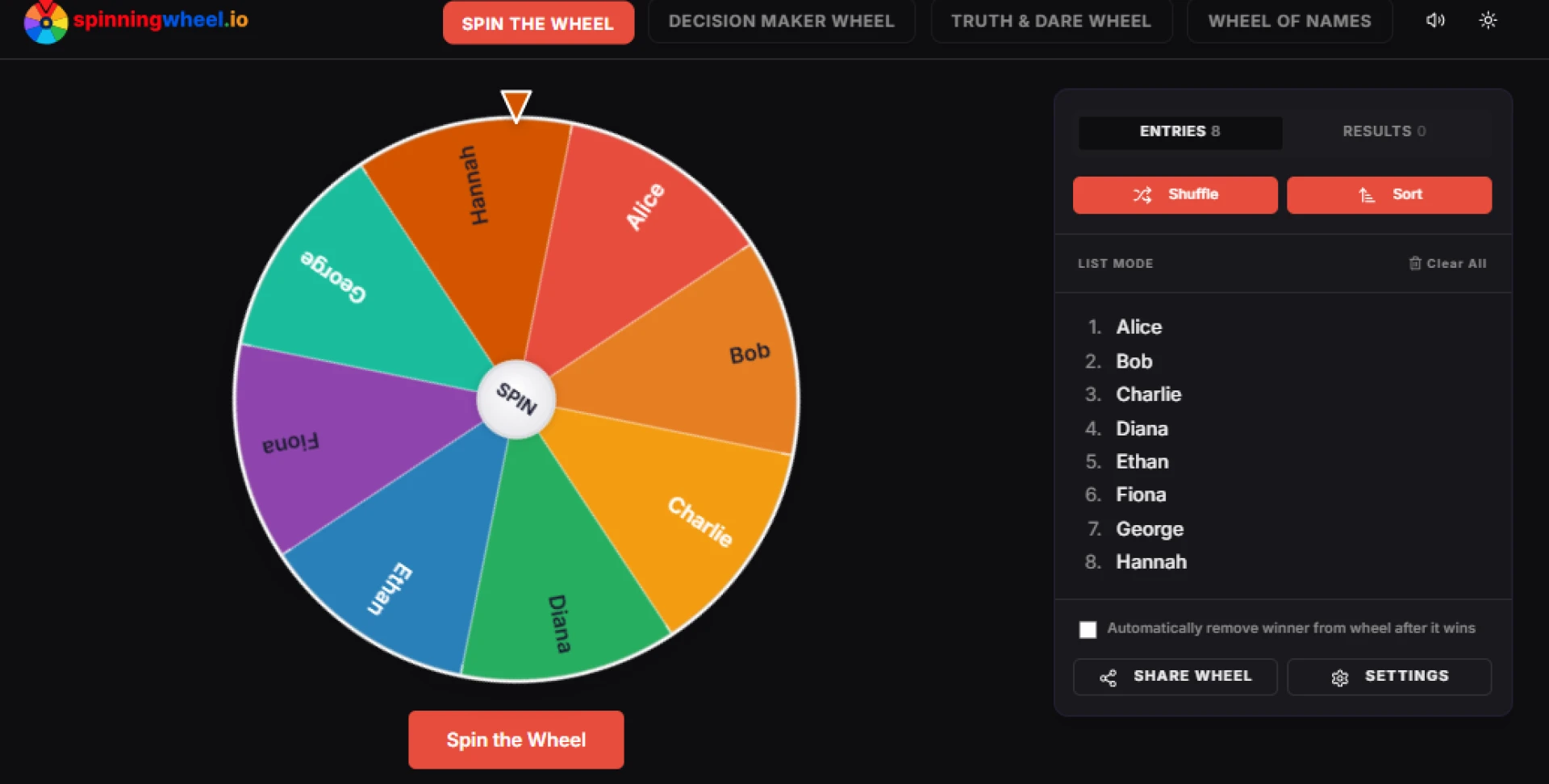 Interactive Name Wheel – Decide, Assign, and Celebrate