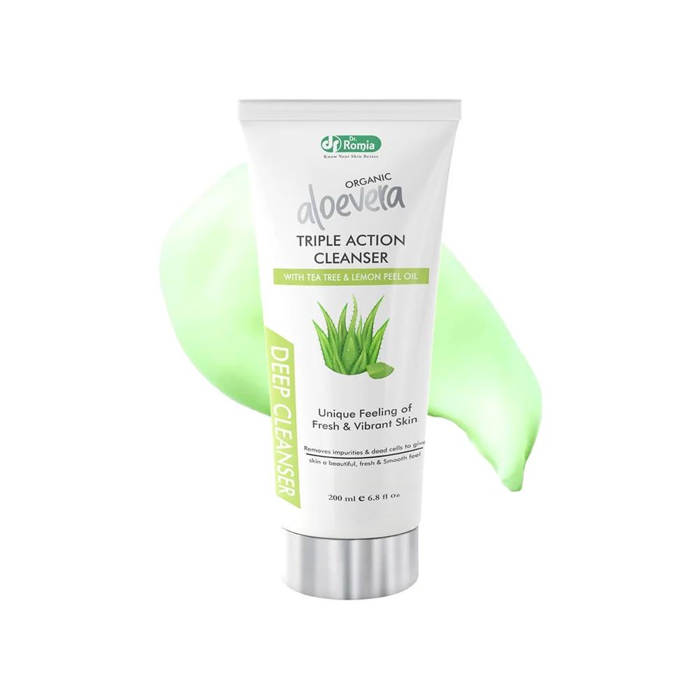 Aloe Vera Cleanser by Dr. Romia – The Ultimate Organic Aloe Vera Facial Wash Cleanser for Healthy, Glowing Skin