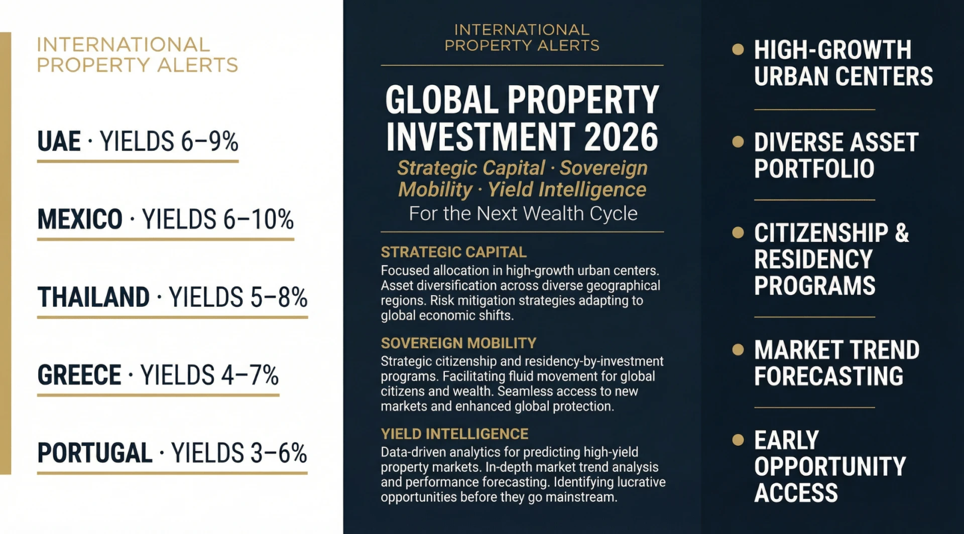 Global Property Investment 2026: Strategic Capital, Sovereign Mobility, and Yield Intelligence for the Next Wealth Cycle