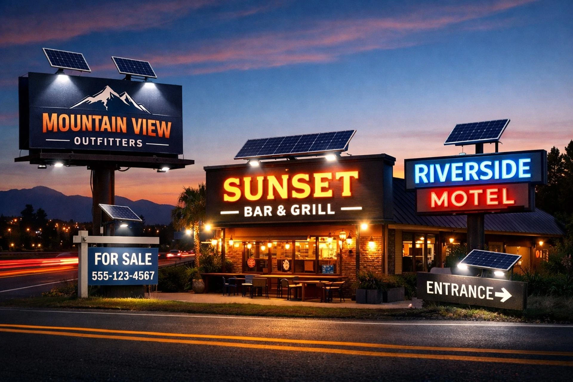 How Solar Powered Outdoor LED Signs Improve Business Visibility Day & Night