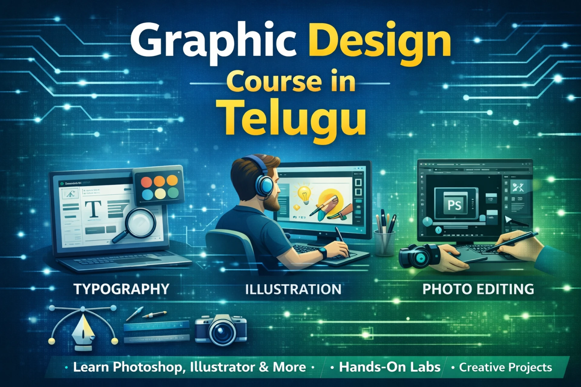 Business Card Visiting Card Telugu  Graphic Design Course in Telugu