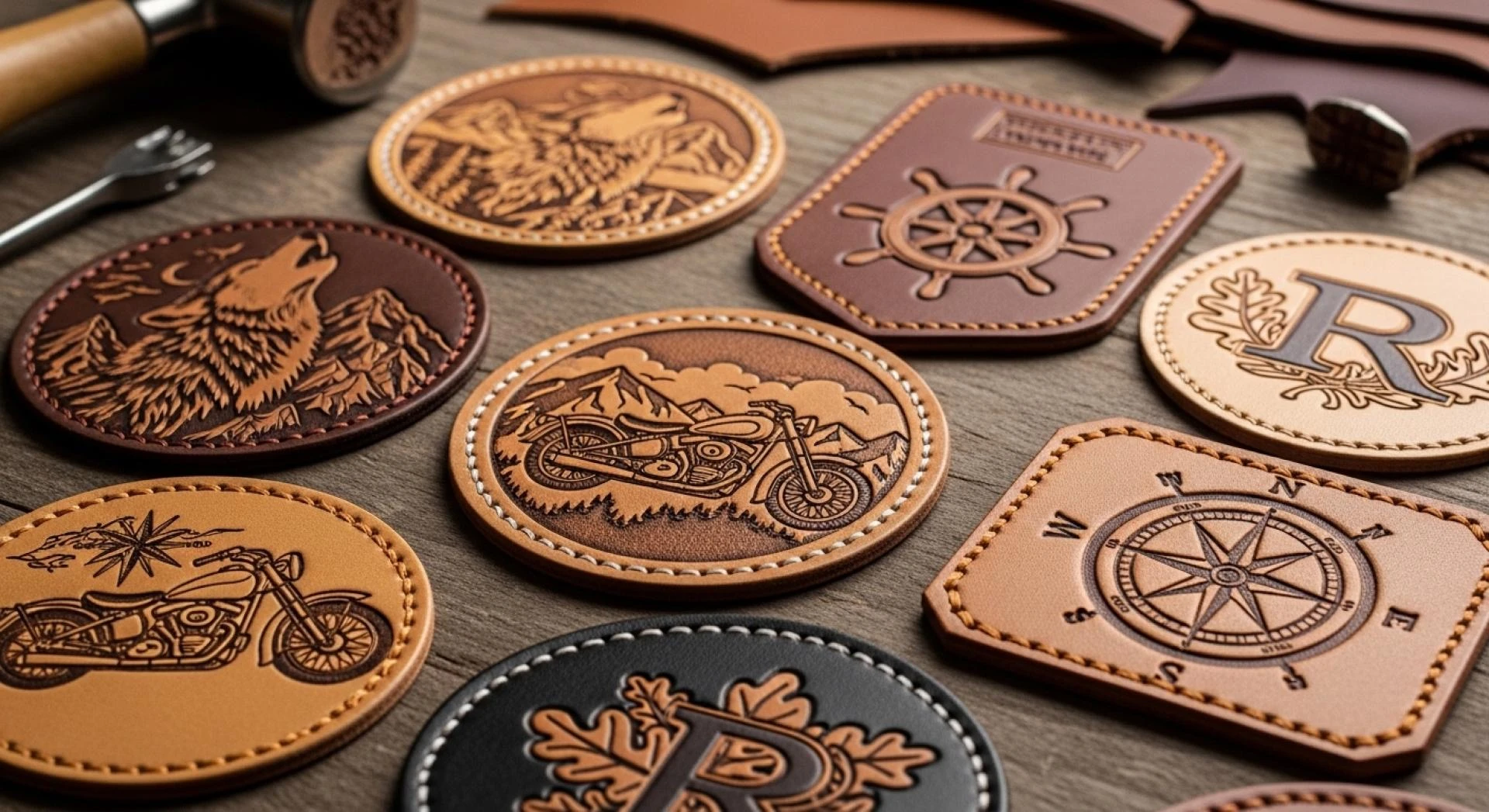 Custom Leather Patches for Hats Jackets and Business Branding