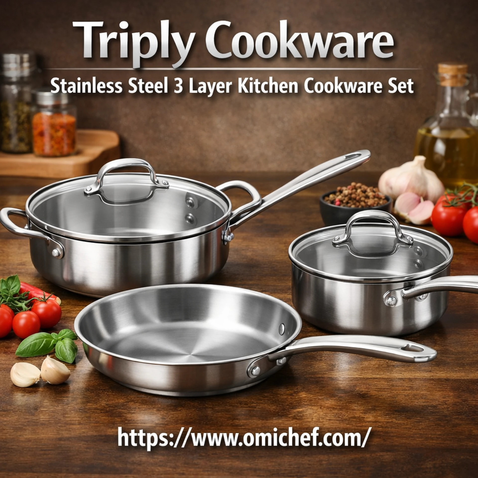 Triply Cookware – Stainless Steel 3 Layer Kitchen Cookware Set