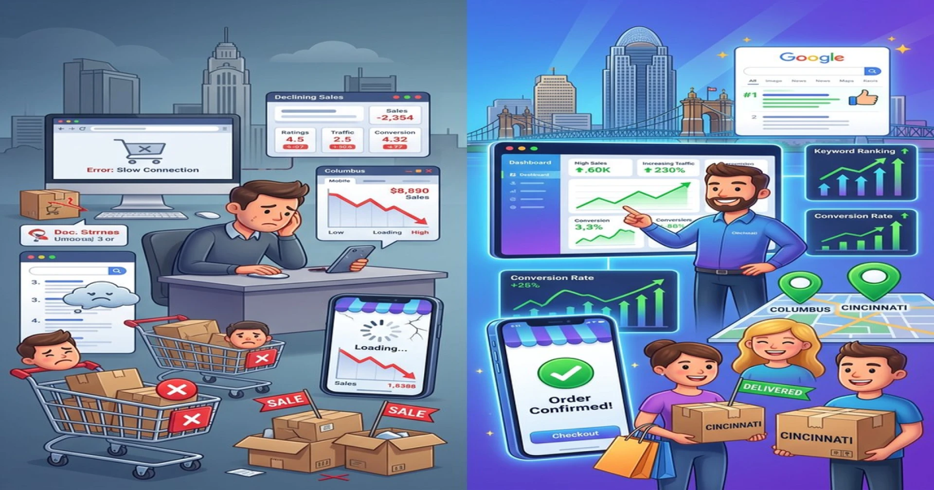 Why Columbus Ecommerce Stores Are Getting Crushed by Cincinnati (And How to Fight Back)