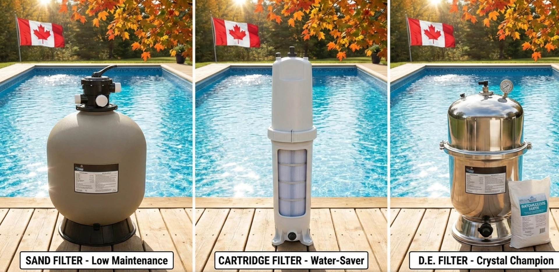 Sand vs. Cartridge vs. DE Filters: Which is Right for Your Canadian Backyard? 