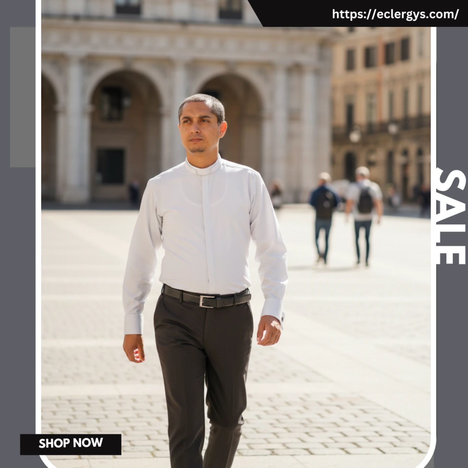 How does White Banded Collar Shirt Represent faith and Ministry?