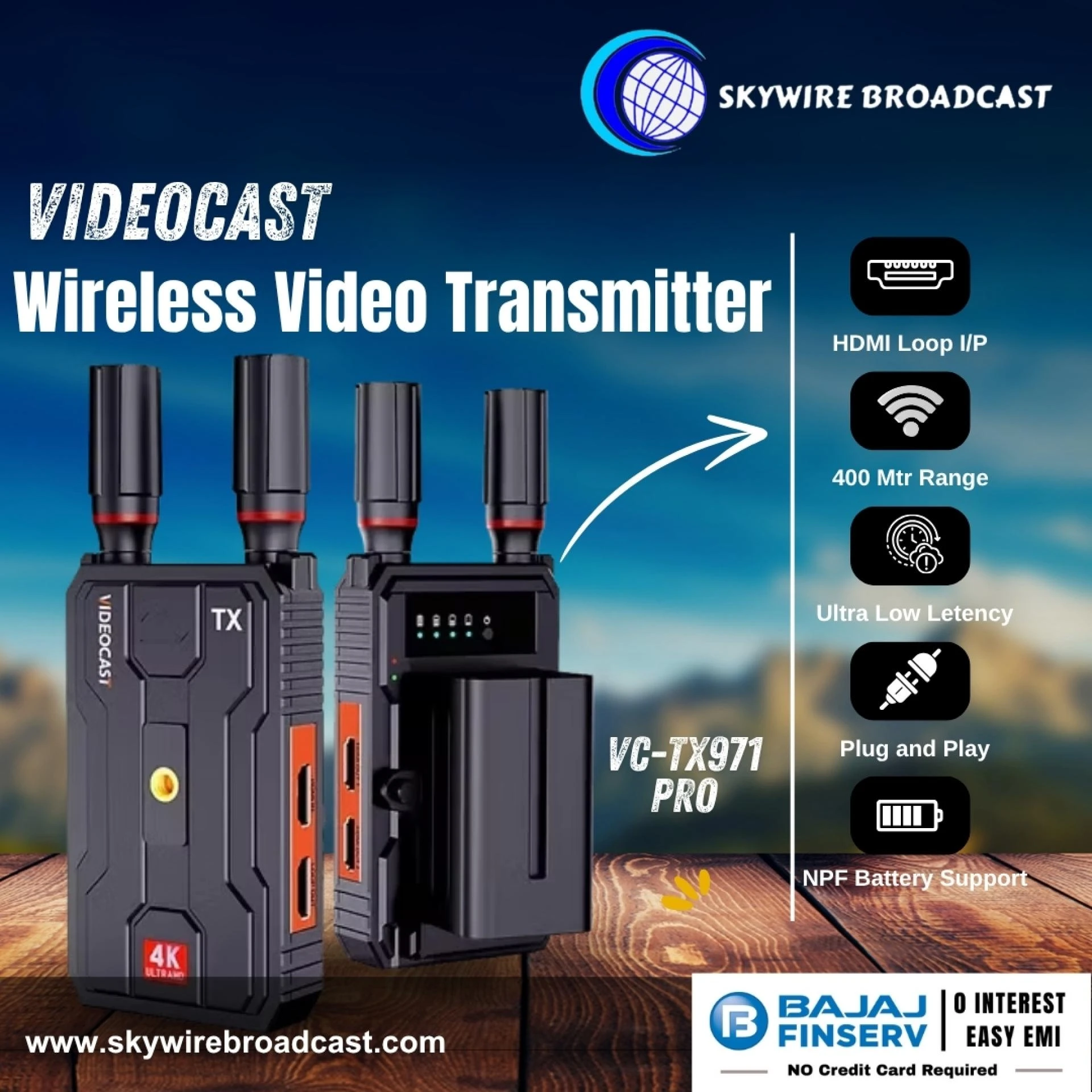 Wireless Video Transmitter for Online Broadcasting Setup