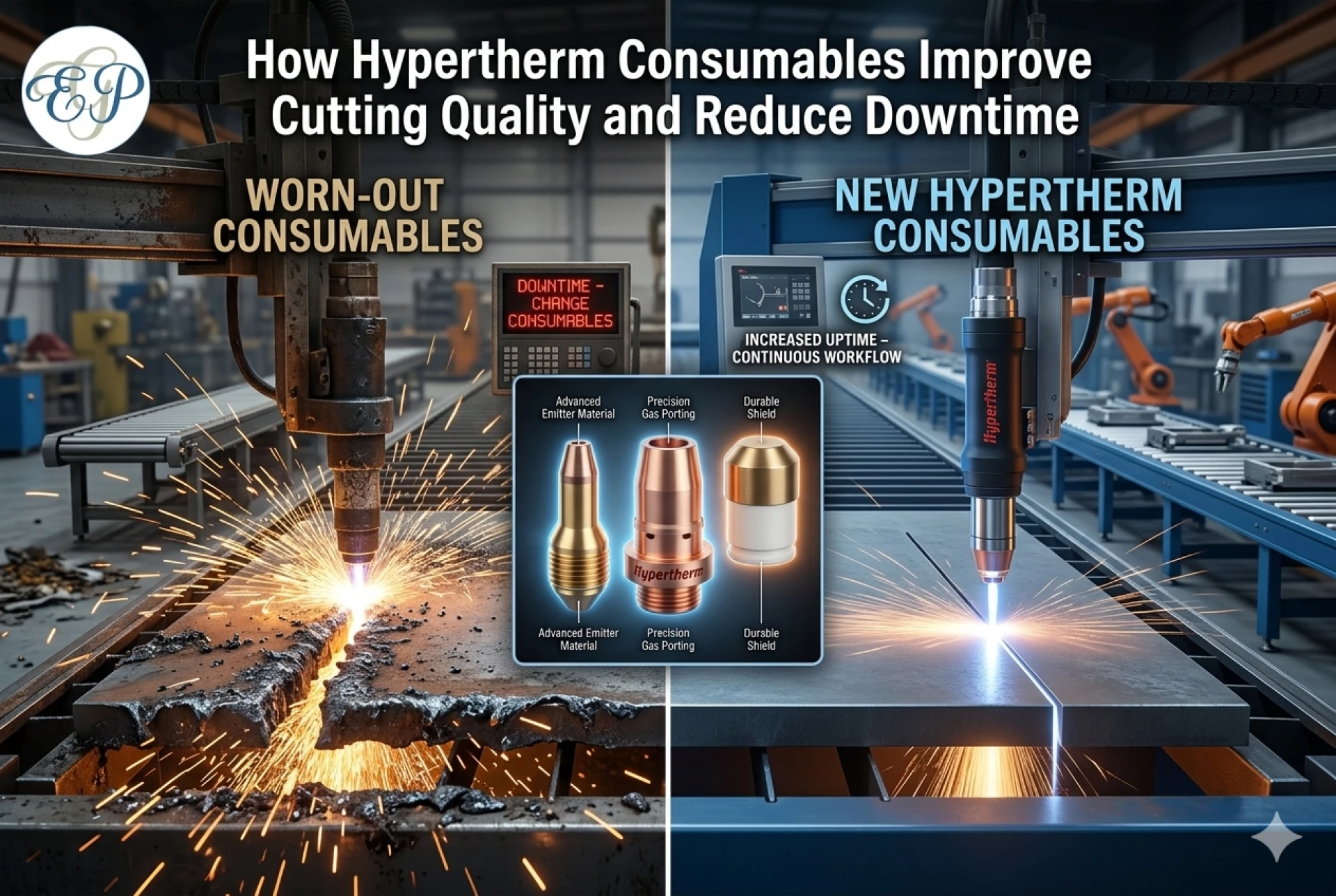 How Hypertherm Consumables Improve Cutting Quality and Reduce DowntimeMy Post Title