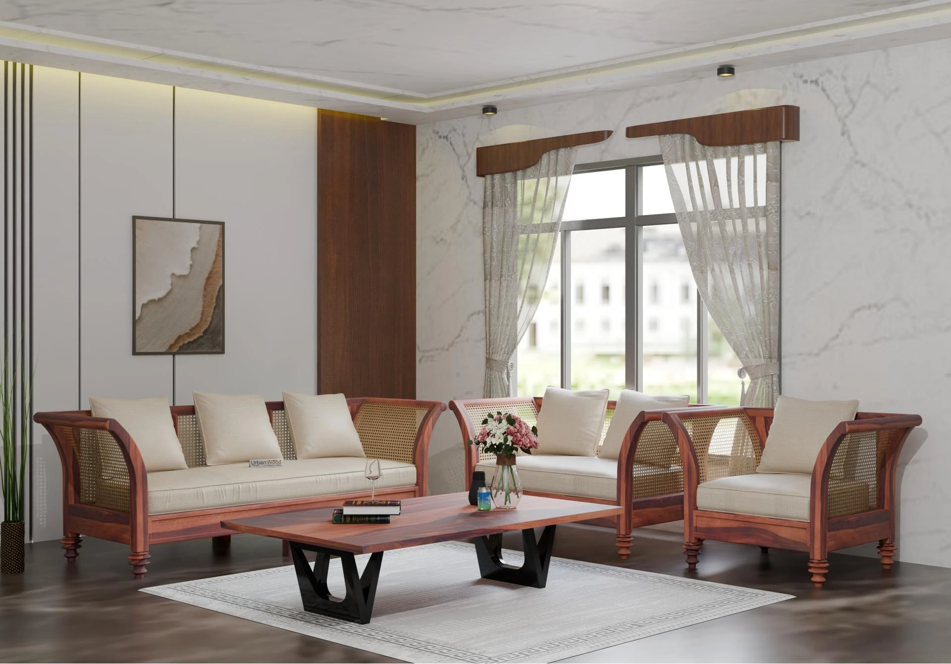 The Wooden Sofa Set That Brings Your Living Room to Life