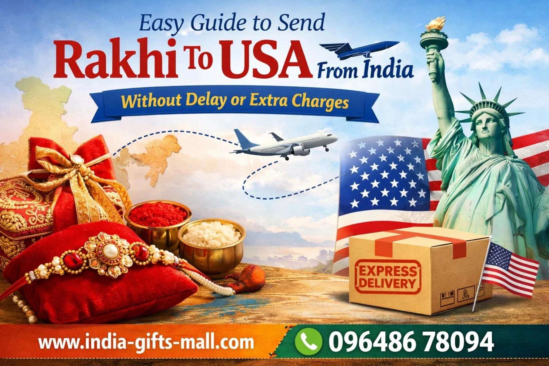 Last-Minute Send Rakhi To USA From India with Express Delivery Before