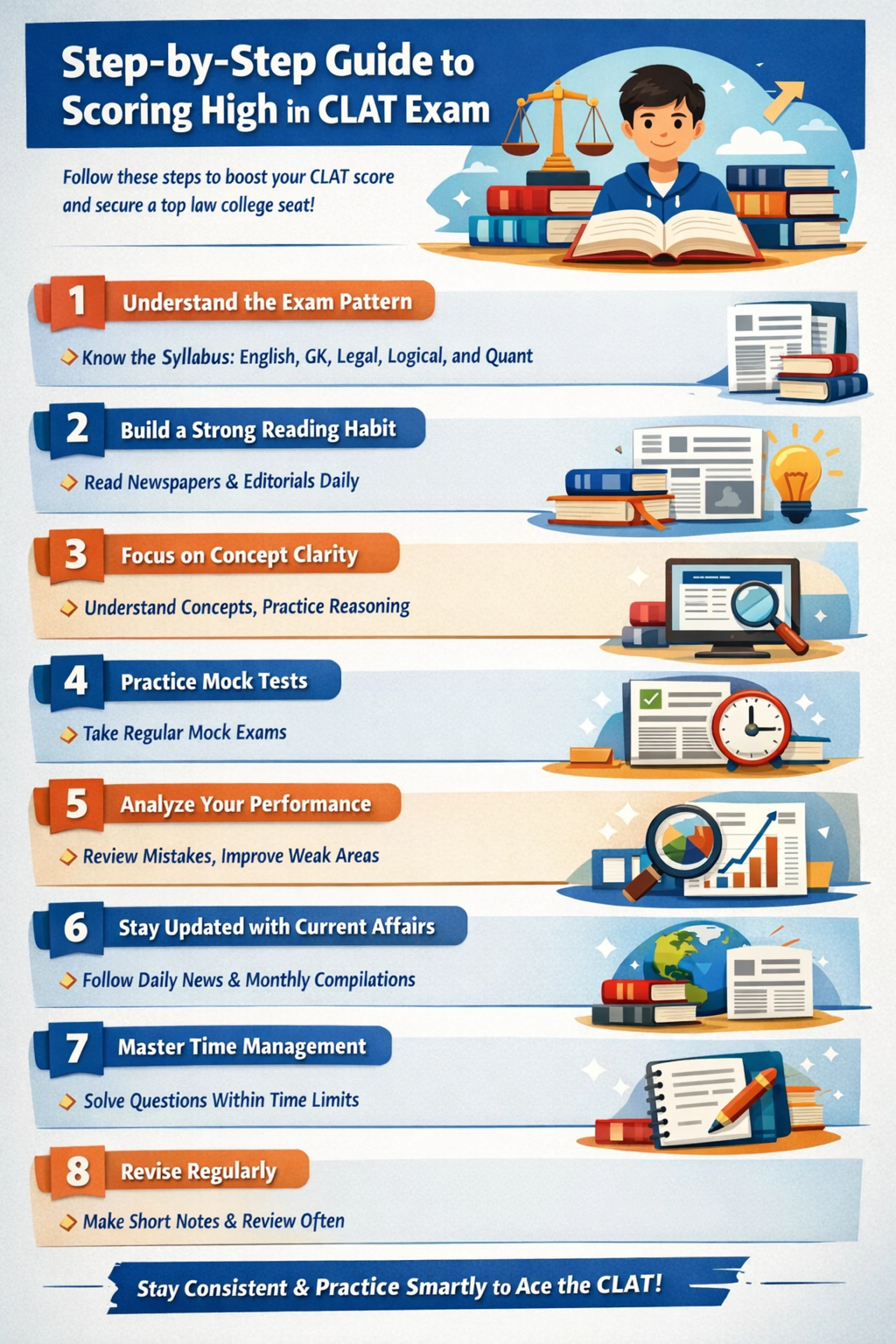 Step-by-Step Guide to Scoring High in CLAT Exam