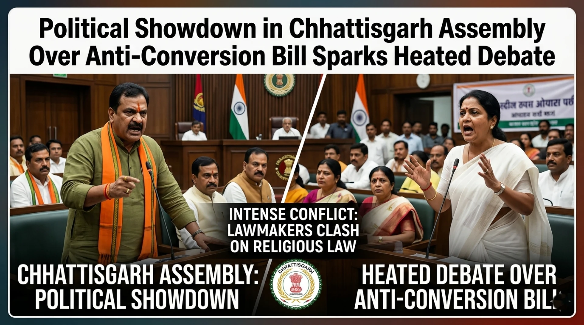 Political Showdown in Chhattisgarh Assembly Over Anti-Conversion Bill Sparks Heated Debate