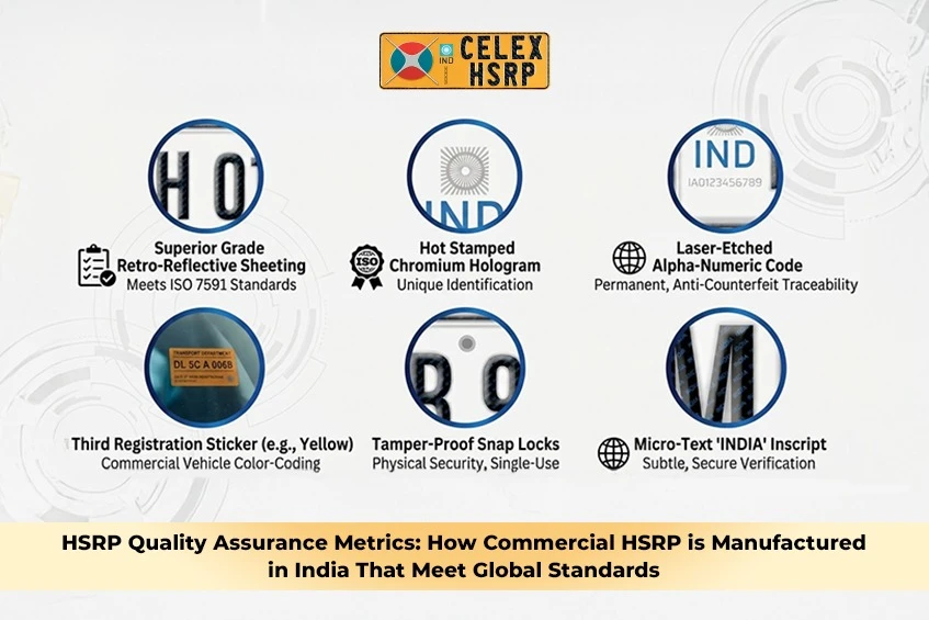 HSRP Quality Assurance Metrics: How Commercial HSRP is Manufactured in India That Meet Global Standards 