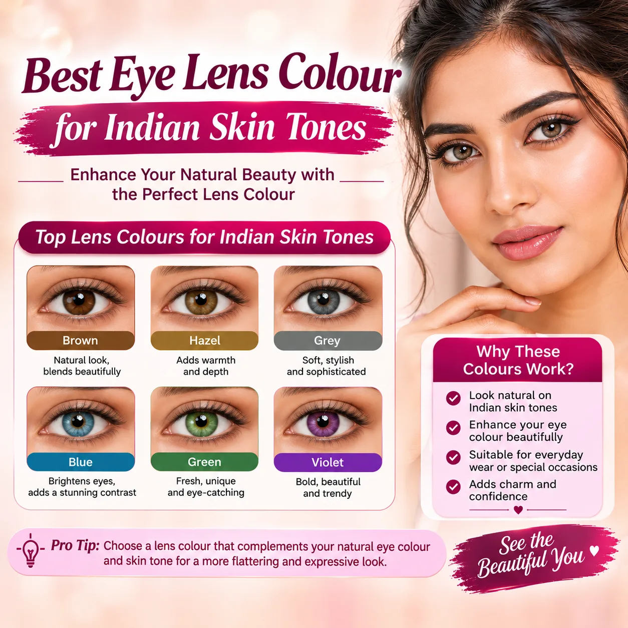 Choosing the Best Eye Lens Colour for Indian Skin Tones