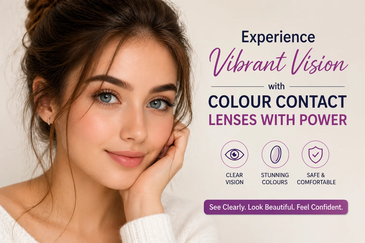 Experience Vibrant Vision with Colour Contact Lenses with Power