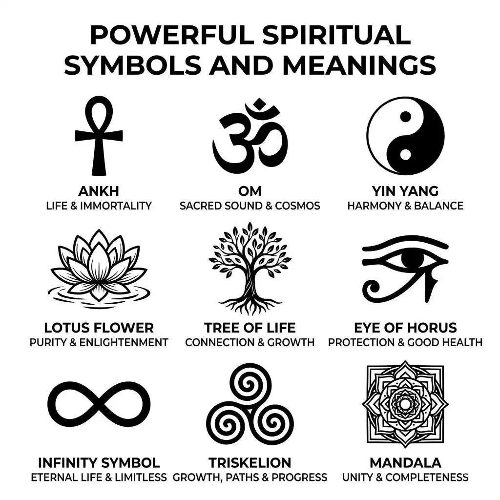 Spiritual Symbols and Their Meanings: Ancient Signs of Protection, Energy, and Inner Wisdom