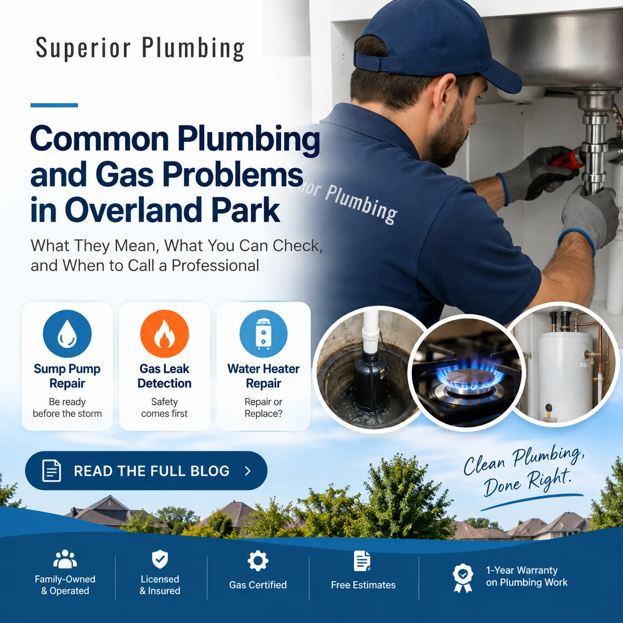 Wet Basement, Gas Smell, Cold Shower: What Overland Park Homeowners Should Do First