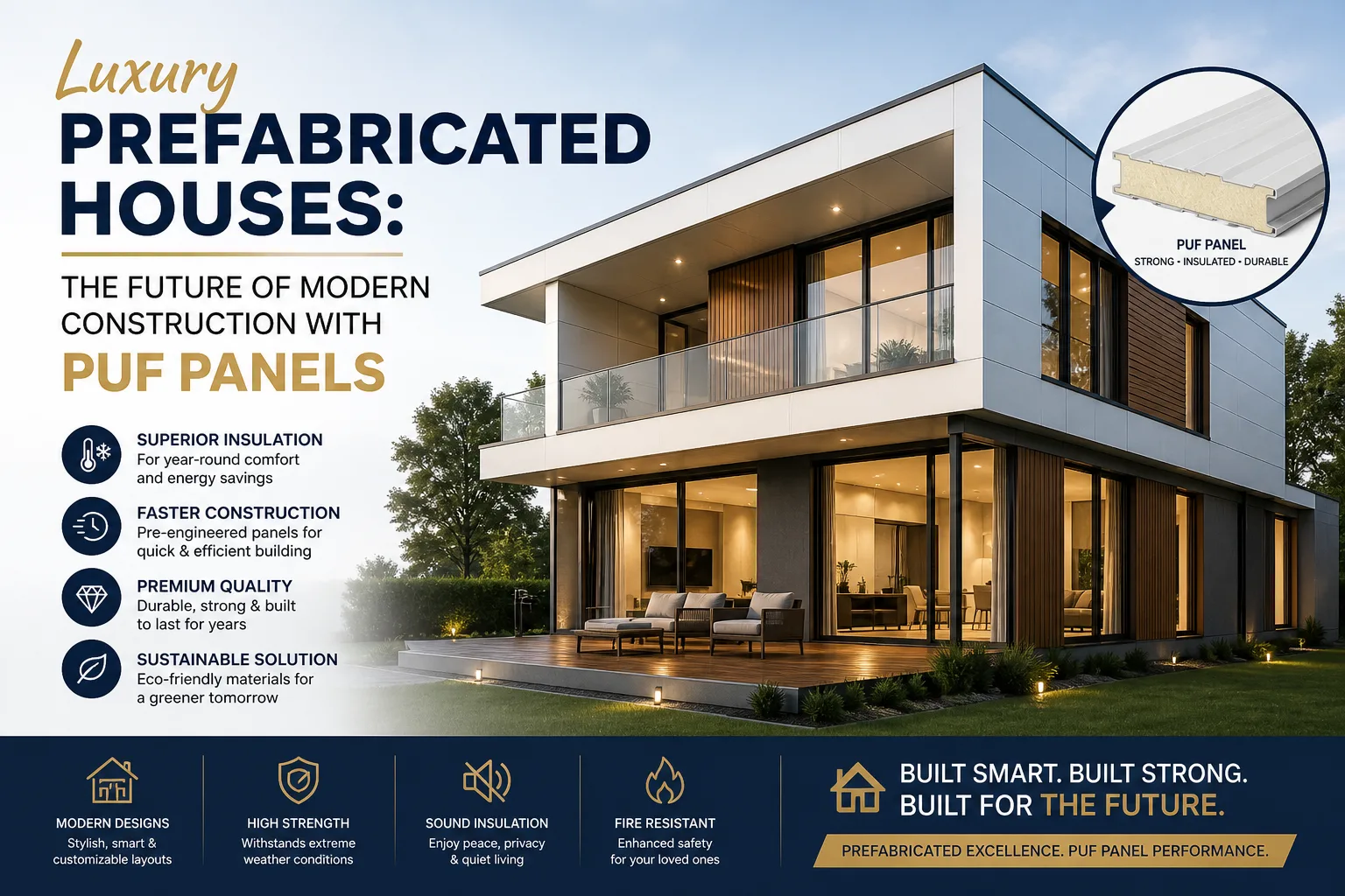 Luxury Prefabricated Houses: The Future of Modern Construction with PUF Panels