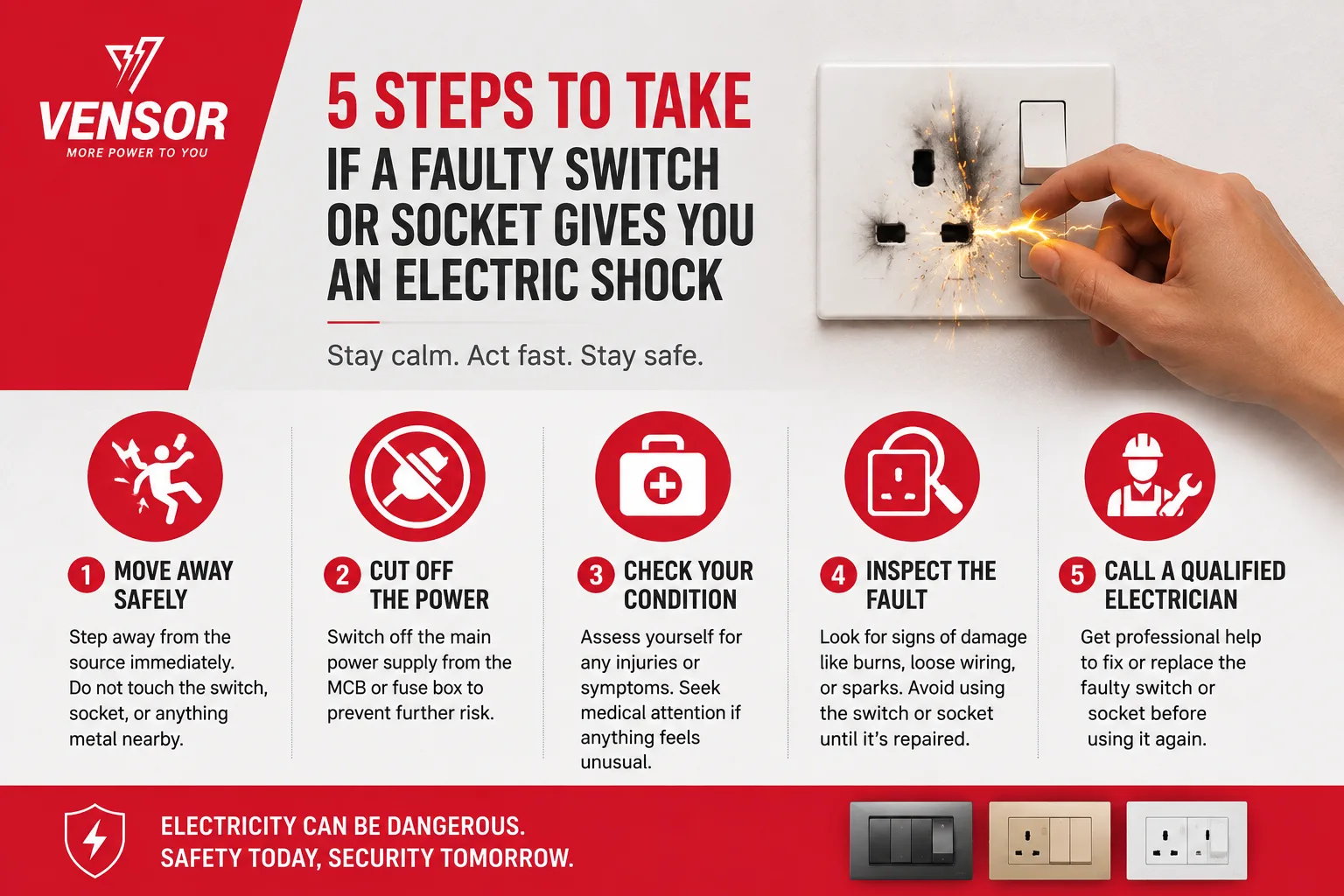 5 Steps to Take If a Faulty Switch or Socket Gives You an Electric Shock
