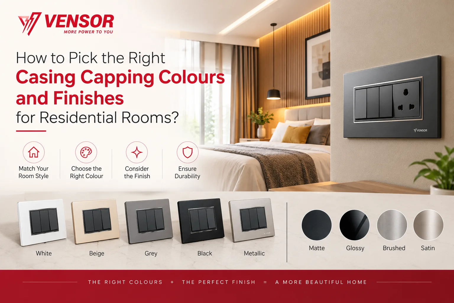 How to Pick the Right Casing Capping Colours and Finishes for Residential Rooms?
