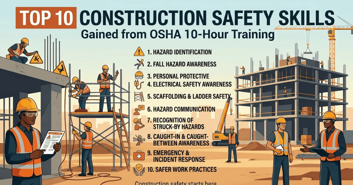 Top 10 Construction Safety Skills You Gain from OSHA 10-Hour Training