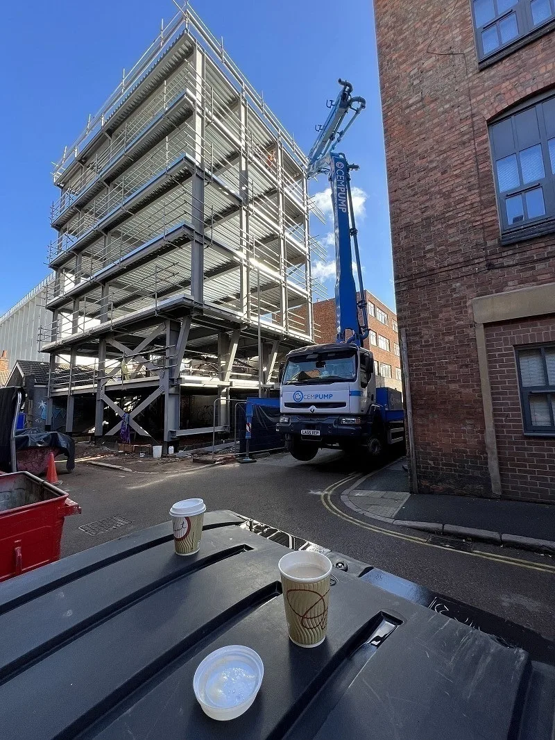 Use of a Concrete Boom Pump at Construction Sites in Birmingham