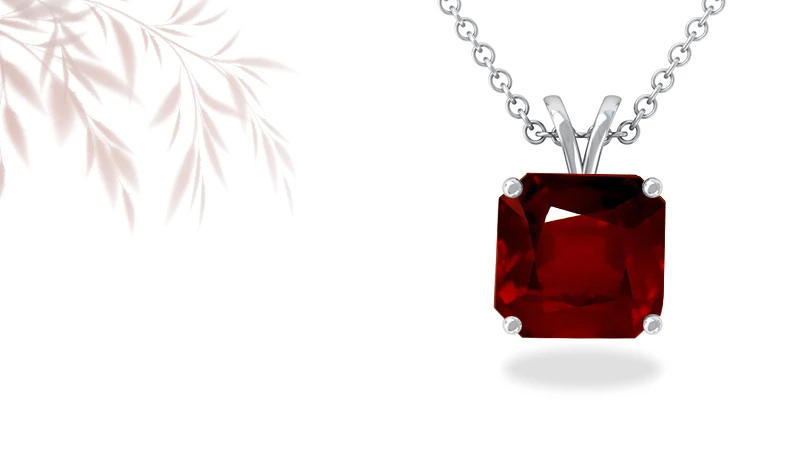 Asscher cut Ruby Pendants