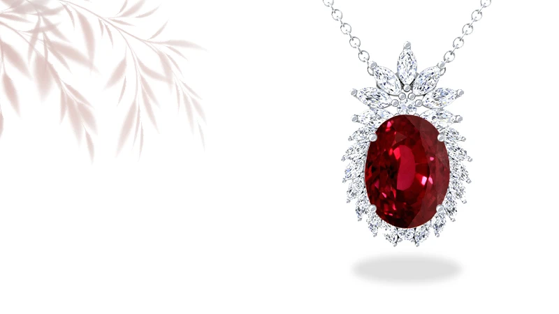 Oval-shaped Ruby Pendants