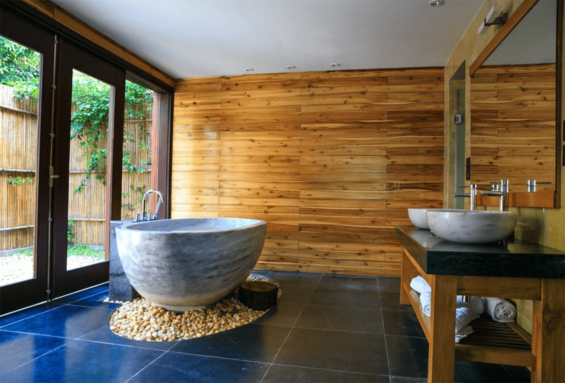 bathing and showering in japandi