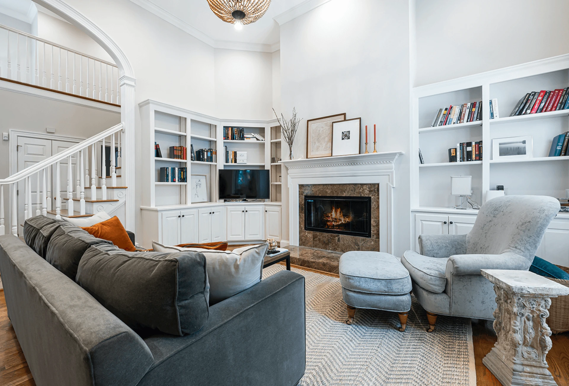 marble fire place