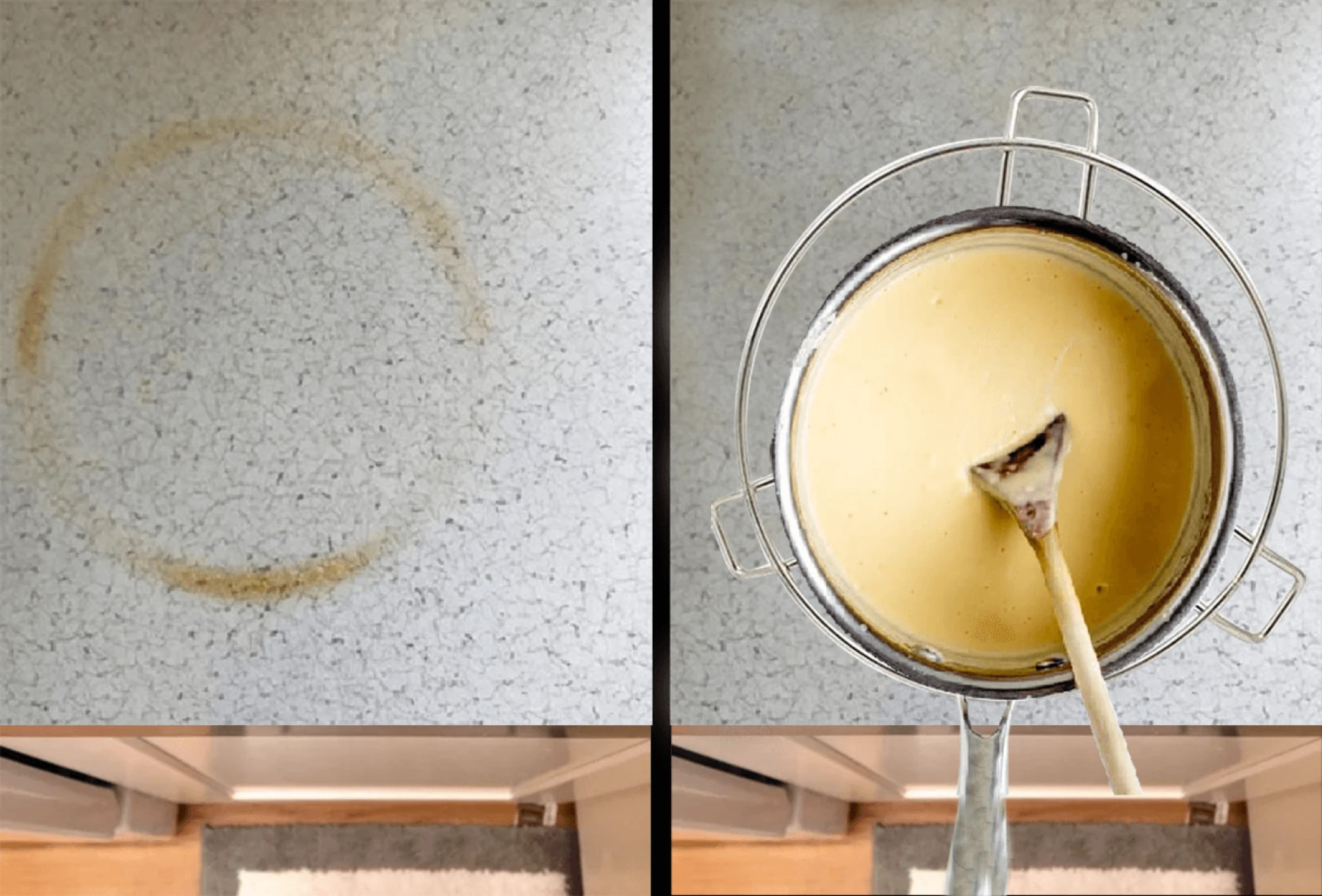 avoid hot objects on quartz worktops