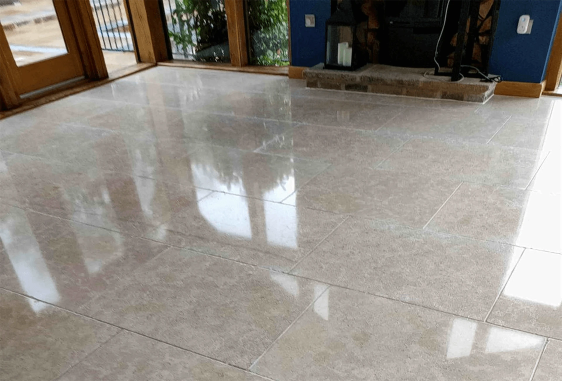 polished finish of limestone
